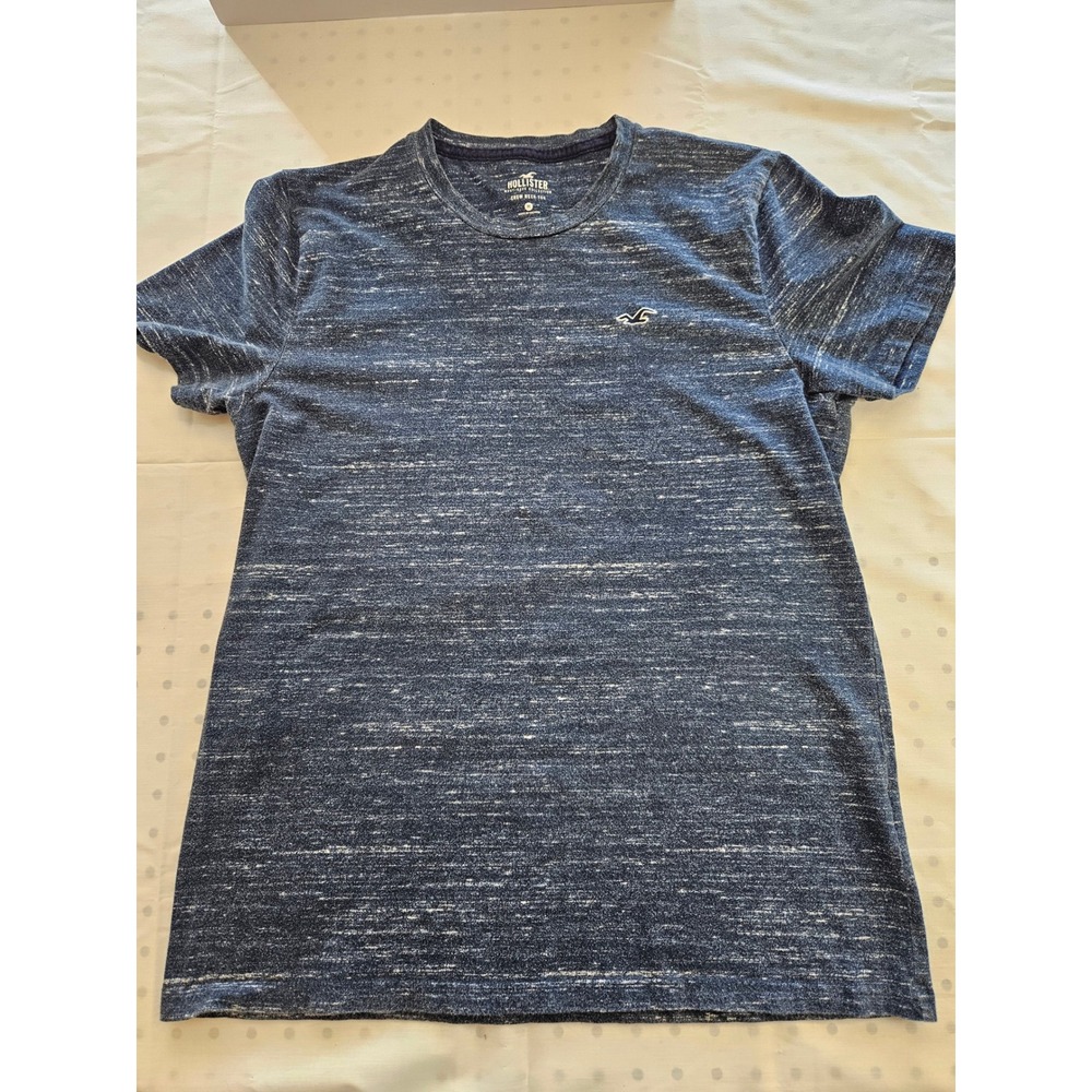 Hollister Mens Crew Neck Tee Heather Blue Marled Short Sleeve Size Medium